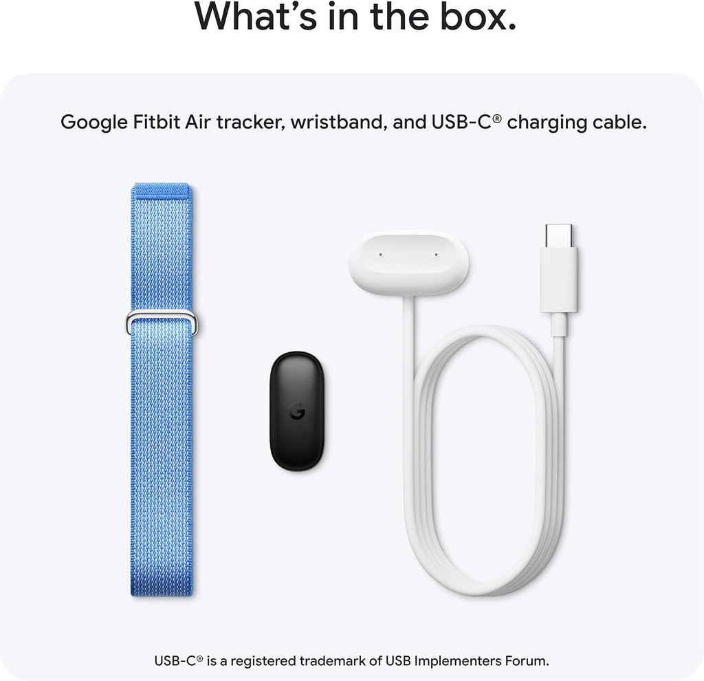 Fitbit Google Air - Screenless Activity Tracker - Lavender | Fitness, heart rate, & sleep tracking, personalized AI-powered coaching, up to 7 days’...