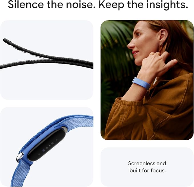 Fitbit Google Air - Screenless Activity Tracker - Lavender | Fitness, heart rate, & sleep tracking, personalized AI-powered coaching, up to 7 days’...