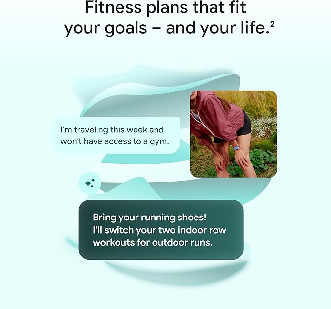 Fitbit Google Air - Screenless Activity Tracker - Lavender | Fitness, heart rate, & sleep tracking, personalized AI-powered coaching, up to 7 days’...